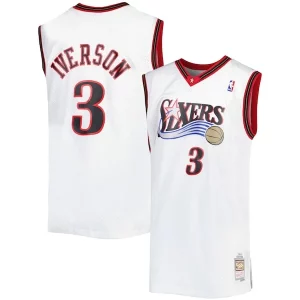 Allen Iverson Charming Philadelphia 76ers Big & Tall Hardwood Classics 1996/97 Swingman Jersey White/Black/Red/Royal