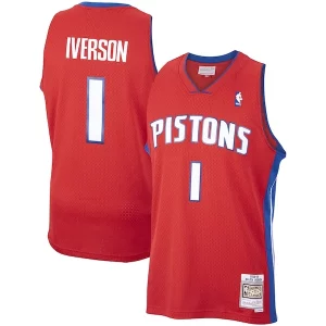 Allen Iverson Detroit Pistons 2008/09 Hardwood Classics Swingman Jersey Red Haut de gamme