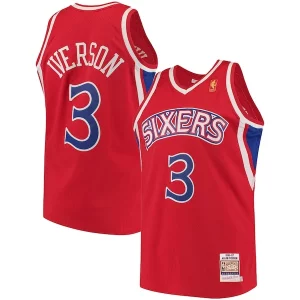 Allen Iverson Magnifique Philadelphia 76ers 1996/97 Hardwood Classics Authentic Jersey Red/Black/White