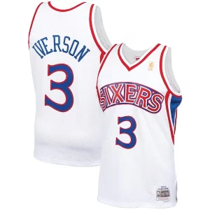 Allen Iverson Philadelphia 76ers 1996/97 Hardwood Classics Swingman Jersey White/Red/Royal/Black Magnifique