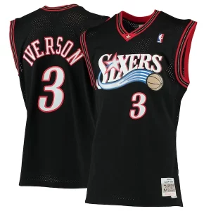 Allen Iverson Philadelphia 76ers 2000/01 Hardwood Classics Unique Swingman Jersey Black