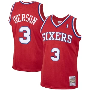 Allen Iverson Philadelphia 76ers 2001/02 Hardwood Classics Swingman Exceptionnel Jersey Red/White