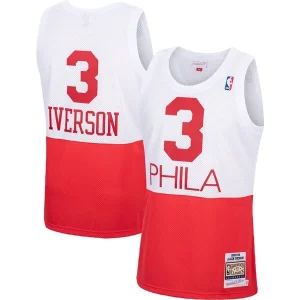 Allen Iverson Philadelphia 76ers 2003/04 Hardwood Luxueux Classics Authentic Jersey White/Black/Red