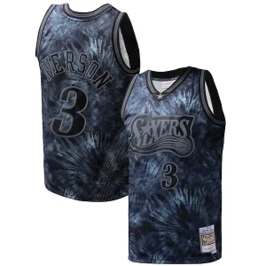 Allen Iverson Philadelphia 76ers Hardwood Classics 1997/98 Tie Classique Dye Swingman Jersey Black