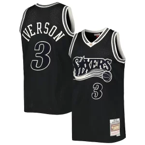 Allen Iverson Philadelphia 76ers Hardwood Haut de gamme Classics Off Court Swingman Jersey Black