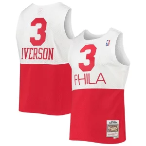 Allen Iverson Philadelphia 76ers Incontournable 2003/2004 Hardwood Classics Swingman Jersey White/Red