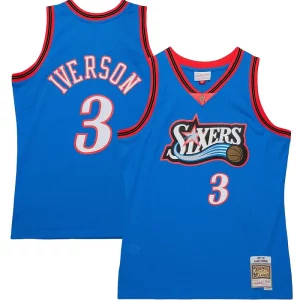Allen Stylish Iverson Philadelphia 76ers Hardwood Classics 1997/98 Tropical Swingman Jersey Royal