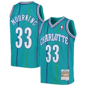 Alonzo Mourning Charlotte Hornets Sophistiqué Youth 1992/93 Hardwood Classics Swingman Jersey Teal