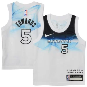Anthony Edwards Minnesota Timberwolves Nike Toddler 2024/25 Swingman Player Jersey City Edition White Prime