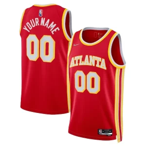 Atlanta Hawks Nike 2021/22 Diamond Swingman Custom Jersey Incontournable Icon Edition Red