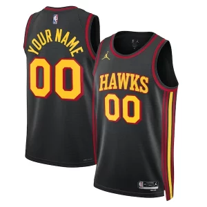 Atlanta Hawks Unique Jordan Brand Unisex 2022/23 Swingman Custom Jersey Statement Edition Black