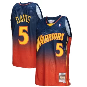 Baron Davis Golden State Warriors 2006/07 Hardwood Classics Fadeaway Swingman Prime Player Jersey Navy/Orange