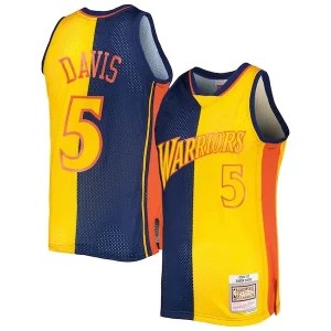 Baron Davis Golden State Warriors Hardwood Classics 2006/07 Split Éclatant Swingman Jersey Navy/Gold