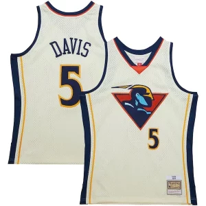 Baron Davis Personalisable Golden State Warriors Chainstitch Swingman Jersey Cream
