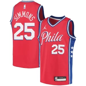 Ben Simmons Philadelphia 76ers Jordan Gracieux Brand Youth 2020/21 Swingman Player Jersey Statement Edition Red