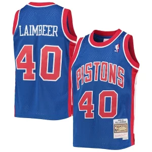 Bill Laimbeer Detroit Incontournable Pistons Youth 1988/89 Hardwood Classics Swingman Jersey Blue