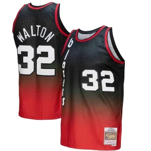 Bill Walton Portland Trail Blazers 1976/77 Hardwood Classics Fadeaway Swingman Player Jersey Red/Black Vibrant