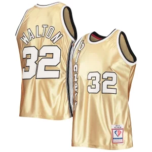 Bill Walton Portland Trail Blazers Vibrant 75th Anniversary 1976/77 Hardwood Classics Swingman Jersey Gold