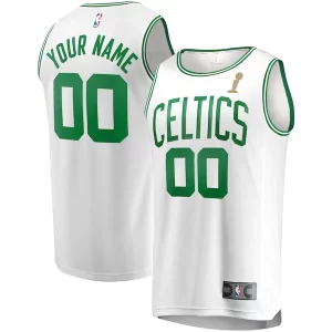 Boston Celtics 2024 NBA Finals Champions Custom Fast Break Jersey Tendance White Association Edition