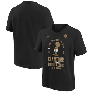 Boston Celtics Nike Youth 18 Time Captivant NBA Finals Champions Locker Room T Shirt Black