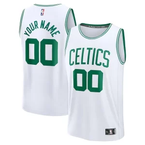 Boston Celtics Fast Break Custom Jersey Association Vibrant Edition White/Kelly Green/Black