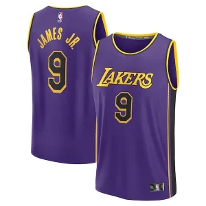 Bronny James Los Angeles Lakers Fast Break Replica Player Élégant Jersey Statement Edition Purple