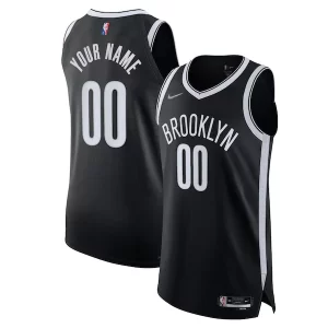 Brooklyn Nets Nike 2021/22 Diamond Authentic Custom Jersey Icon Luxueux Edition Black