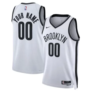 Brooklyn Nets Nike Unisex Luxueux Swingman Custom Jersey White Association Edition