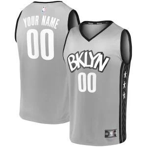 Brooklyn Nets Youth Custom Fast Break Replica Jersey Gray Statement Edition Superbe