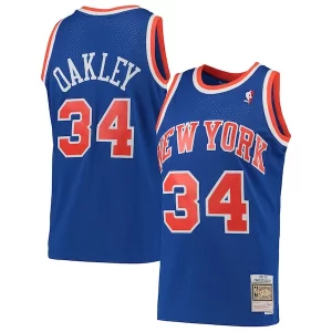 Charles Oakley New York Knicks Hardwood Classics Swingman Jersey Collectible Blue