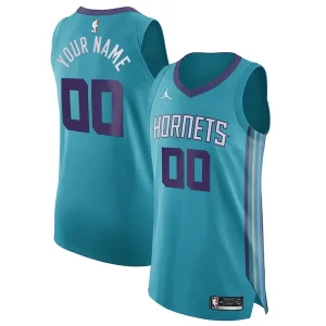 Charlotte Hornets Jordan Brand Authentic Custom Jersey Teal Icon Edition Uniques