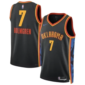 Chet Holmgren Oklahoma City Thunder Nike Unisex 2024/25 Swingman Player Jersey City Edition Black Splendide
