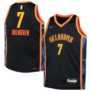 Chet Holmgren Oklahoma City Thunder Nike Youth 2024/25 Swingman Player Jersey City Edition Prime Black