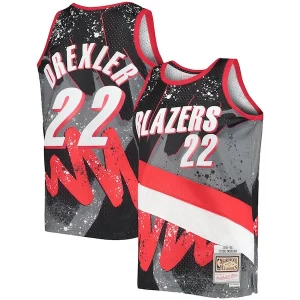 Clyde Drexler Portland Trail Blazers Hardwood Classics 1991/92 Hyper Hoops Swingman Uniques Jersey Black