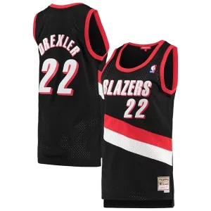 Clyde Drexler Portland Trail Blazers Women's 1991/92 Hardwood Classics Luxueux Swingman Jersey Black