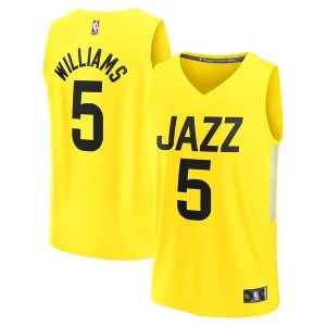 Cody Williams Refiné Utah Jazz 2024 NBA Draft Fast Break Player Jersey Icon Edition Yellow