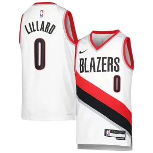 Damian Lillard Collectible Portland Trail Blazers Nike Youth Swingman Jersey Association Edition White