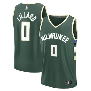 Damian Lillard Milwaukee Bucks Youth Fast Incontournable Break Replica Player Jersey Icon Edition Hunter Green