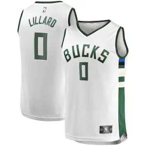 Damian Lillard Milwaukee Bucks Haut de gamme Youth Fast Break Player Jersey Association Edition White
