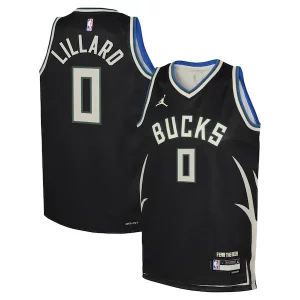 Damian Lillard Milwaukee Bucks Jordan Tendance Brand Youth Swingman Jersey Statement Edition Black