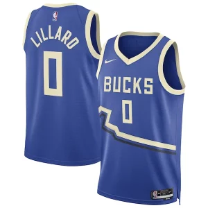 Damian Lillard Milwaukee Bucks Nike Unisex 2024/25 Swingman Stylish Player Jersey City Edition Royal
