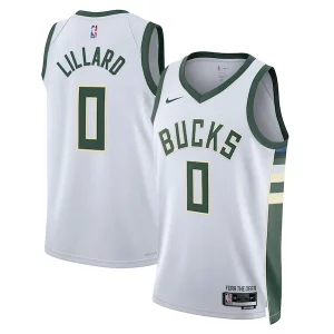 Damian Lillard Milwaukee Bucks Nike Unisex Fear The Deer Swingman Player Jersey Association Edition Notable White