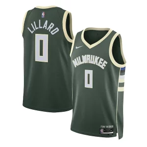 Damian Lillard Milwaukee Bucks Nike Unisex Swingman Jersey Unique Icon Edition Hunter Green