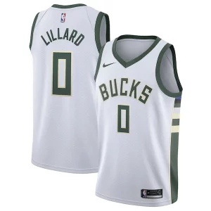 Damian Lillard Milwaukee Bucks Nike Unisex Swingman Sophistiqué Player Jersey Association Edition White