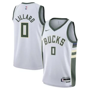 Damian Lillard Milwaukee Bucks Nike Youth Swingman Jersey Association Edition White Prime
