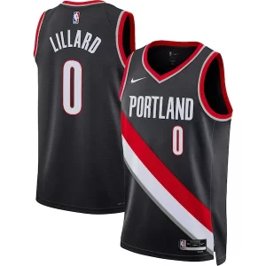 Damian Lillard Personalisable Portland Trail Blazers Nike Unisex Swingman Jersey Icon Edition Black/White