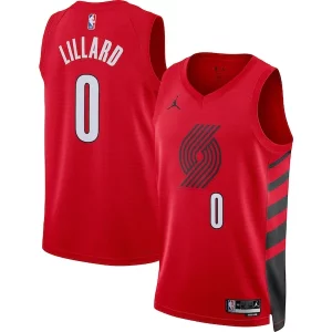 Damian Lillard Portland Trail Blazers Jordan Brand Haut de gamme Unisex Swingman Jersey Statement Edition Red