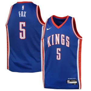 De'Aaron Fox Sacramento Éclatant Kings Nike Youth 2024/25 Swingman Player Jersey City Edition Blue
