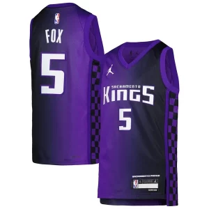 De'Aaron Fox Sacramento Kings Jordan Brand Youth Confortable Swingman Jersey Statement Edition Purple