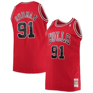 Dennis Rodman Chicago Bulls 1997/98 Big & Tall Splendide Hardwood Classics Swingman Jersey Red